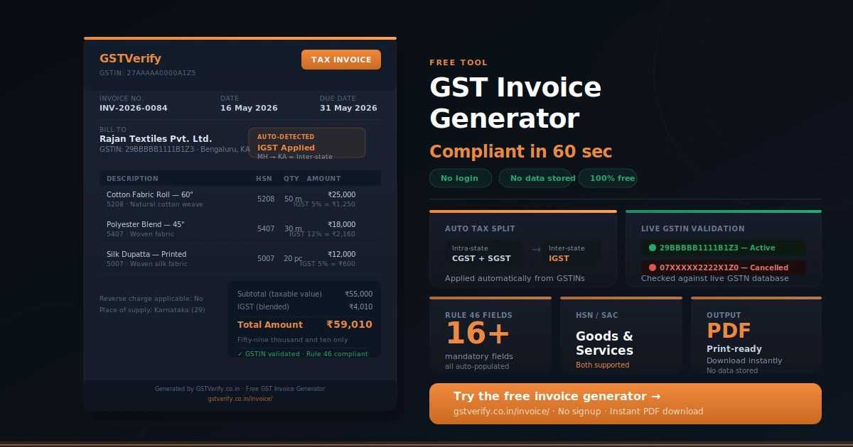 Free GST Invoice Generator: Create Compliant Invoices in 60 Seconds